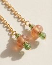 14 carat gold chain earrings with zoisite and sunstone