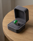 Silver ring with green agate