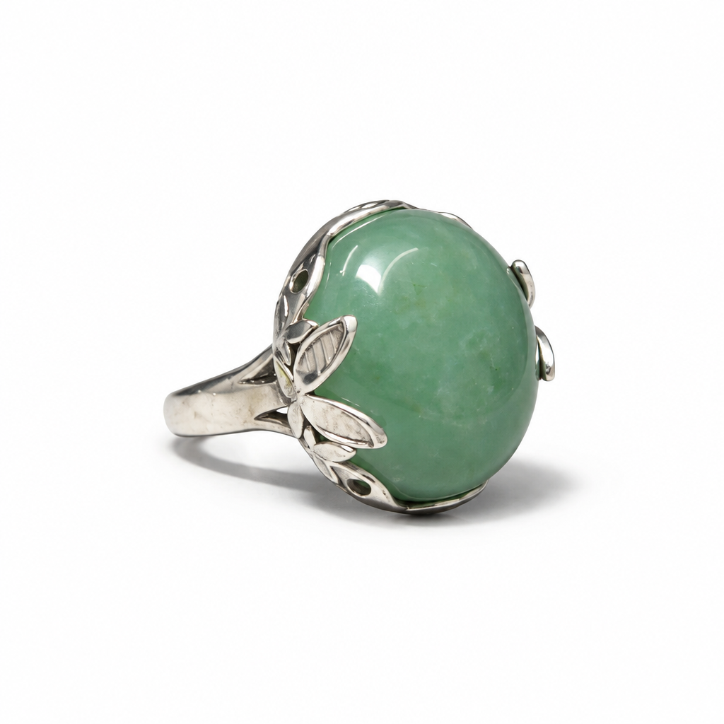 A special silver ring with a pink opalite
