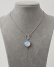 Silver and white opal necklace