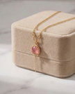 Silver and pink opal necklace