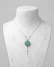 Silver and light blue opal necklace