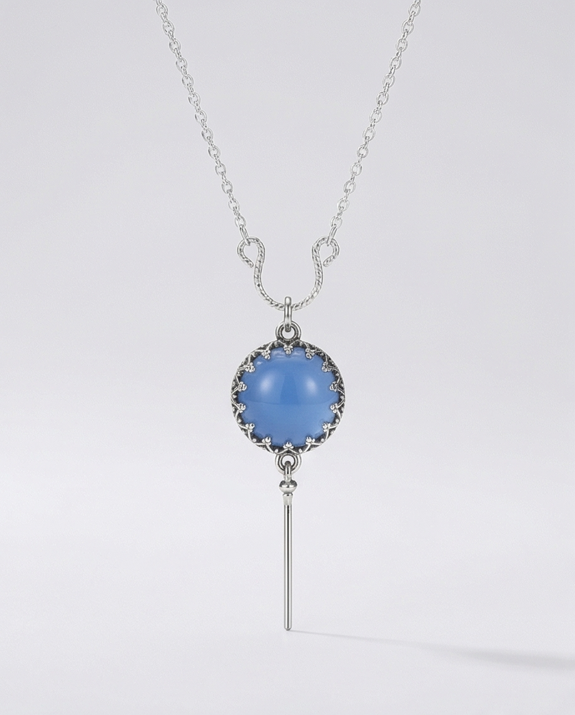 Royal blue opalite silver chain