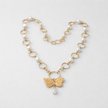 Pearl necklace with butterfly