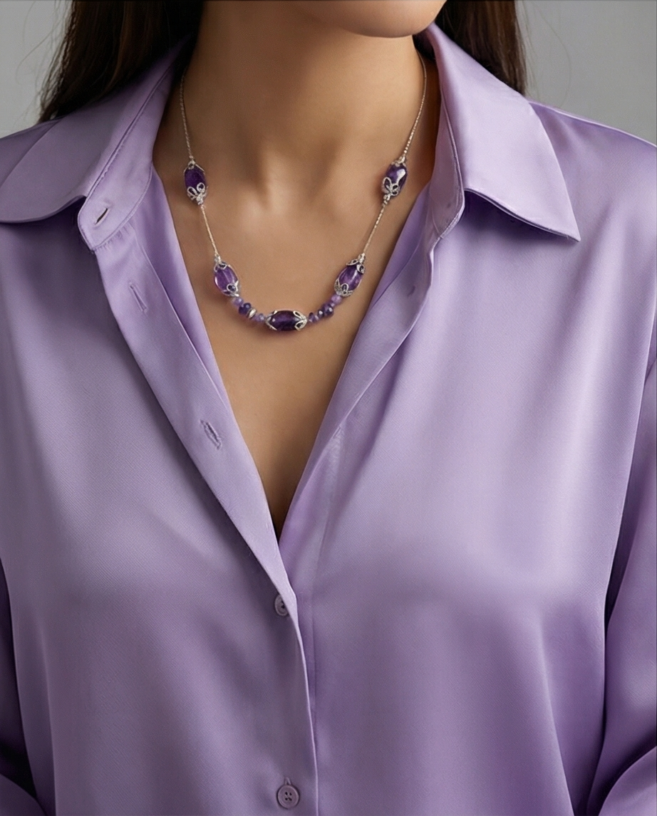 Blue agate necklace