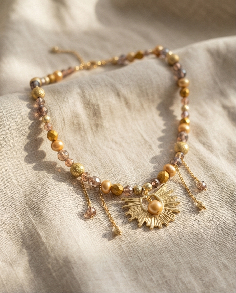 שרשרת פנינים וחרוזים Sunflare Charm