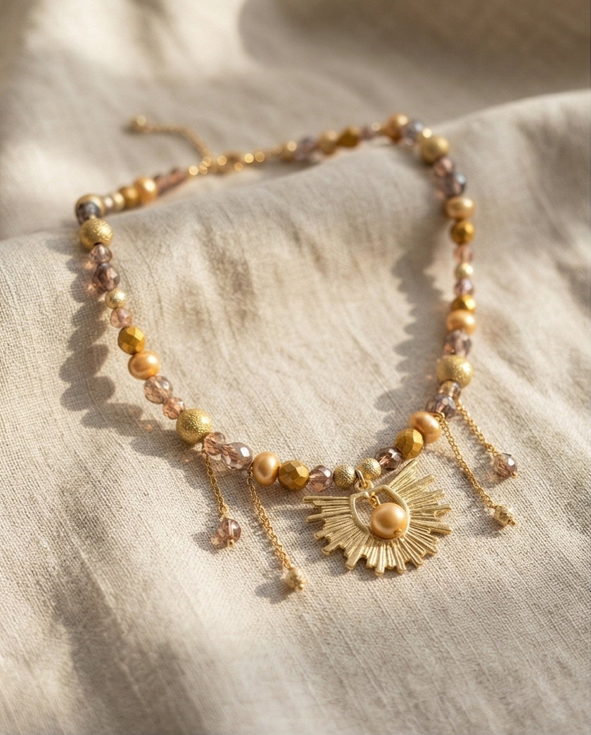 שרשרת פנינים וחרוזים Sunflare Charm