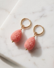 Polly Red Hoop and Charm Earrings
