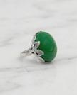 Silver ring with green agate
