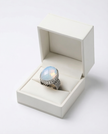 Oval silver ring with white opalite