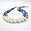 Silver necklace with topaz and citrine stones