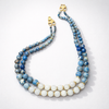 Silver necklace with topaz and citrine stones