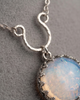 Silver and white opal necklace