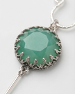 Silver and green opal necklace