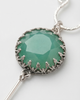 Silver and green opal necklace
