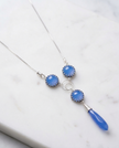 Silver chain and pendant combined in blue opalite