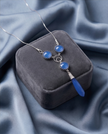 Silver chain and pendant combined in blue opalite