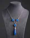 Silver chain and pendant combined in blue opalite