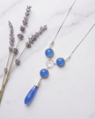 Silver chain and pendant combined in blue opalite