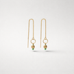 14 carat gold chain earrings with zoisite and sunstone