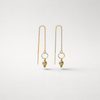 14 carat gold chain earrings with zoisite and sunstone