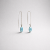 14 carat white gold chain earrings with aquamarine