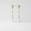 Long pearl and flower earrings