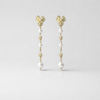Long pearl and flower earrings