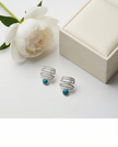 Silver earrings with turquoise stone
