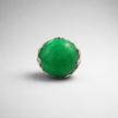 Silver ring with green agate
