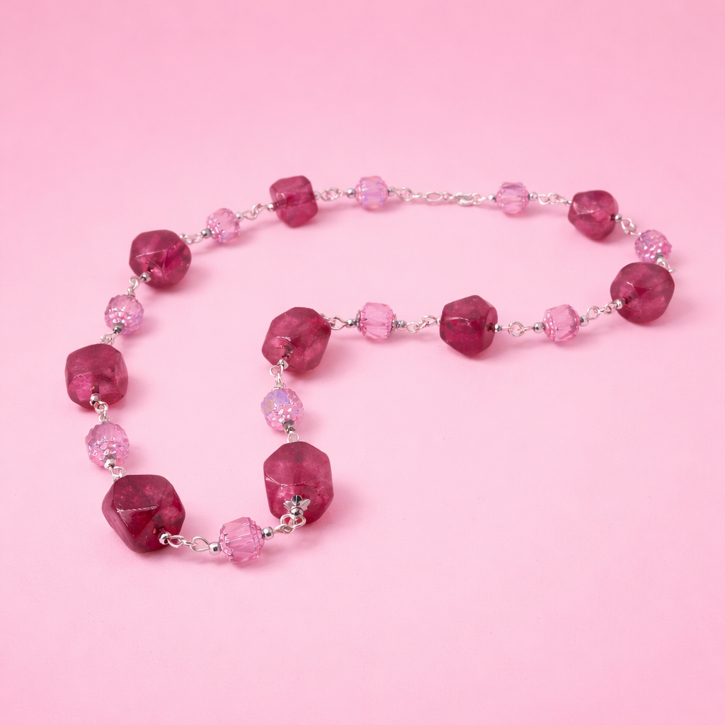 Burgundy & Light Pink Huge Opalite