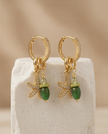 Earrings and necklace with 2 charms