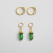 Earrings and necklace with 2 charms