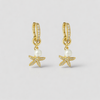Pearl Star סט עגילים ושרשרת עם פנינה וכוכב
