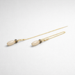 14 carat gold chain earrings with topaz and moonstone