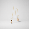 14 carat gold chain earrings with topaz and moonstone