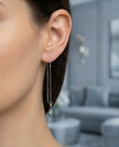 14k white gold earrings with labradorite and sapphire