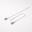 14k white gold earrings with labradorite and sapphire