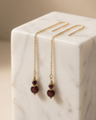 14k gold earrings with garnet
