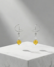 Silver omega earrings with an artificial brook pearl