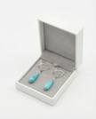 Silver earrings with a drop of amazonite