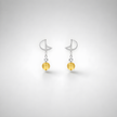 Silver omega earrings with an artificial brook pearl