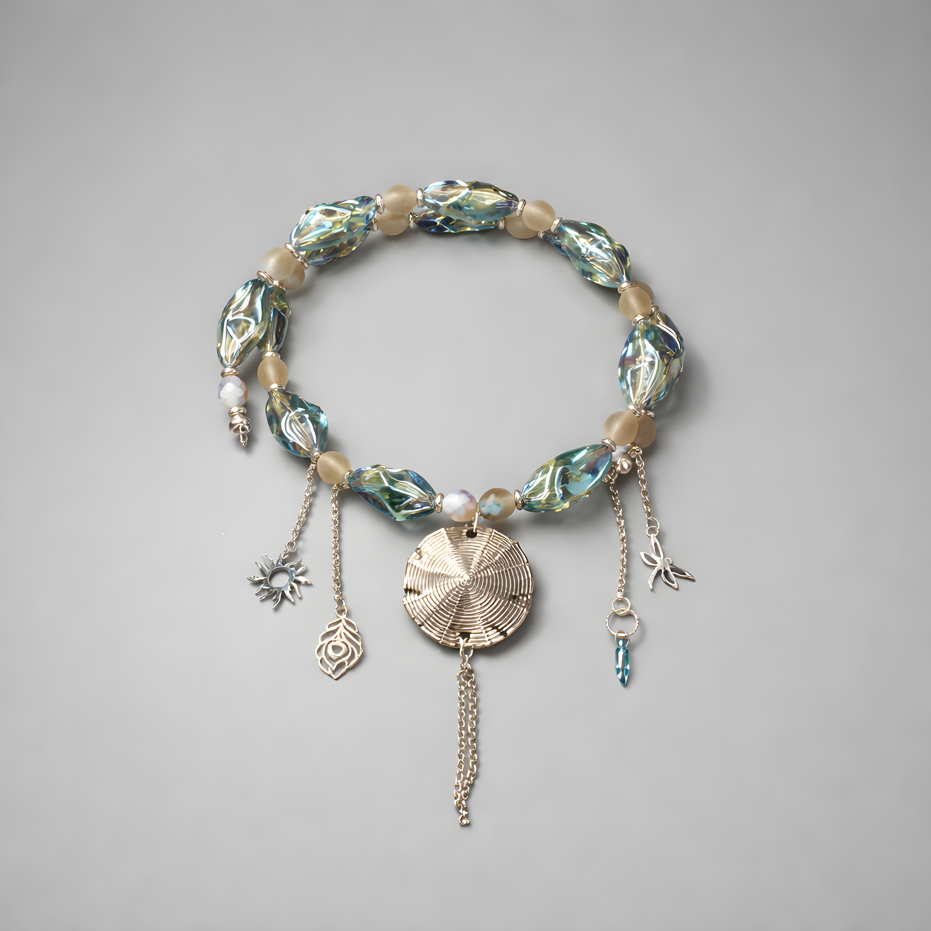 Pink Cat's Eye Opalite Necklace
