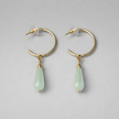 Silver earrings with a drop of amazonite