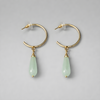 Silver earrings with a drop of amazonite