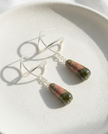 Silver earrings with a drop of Unikate