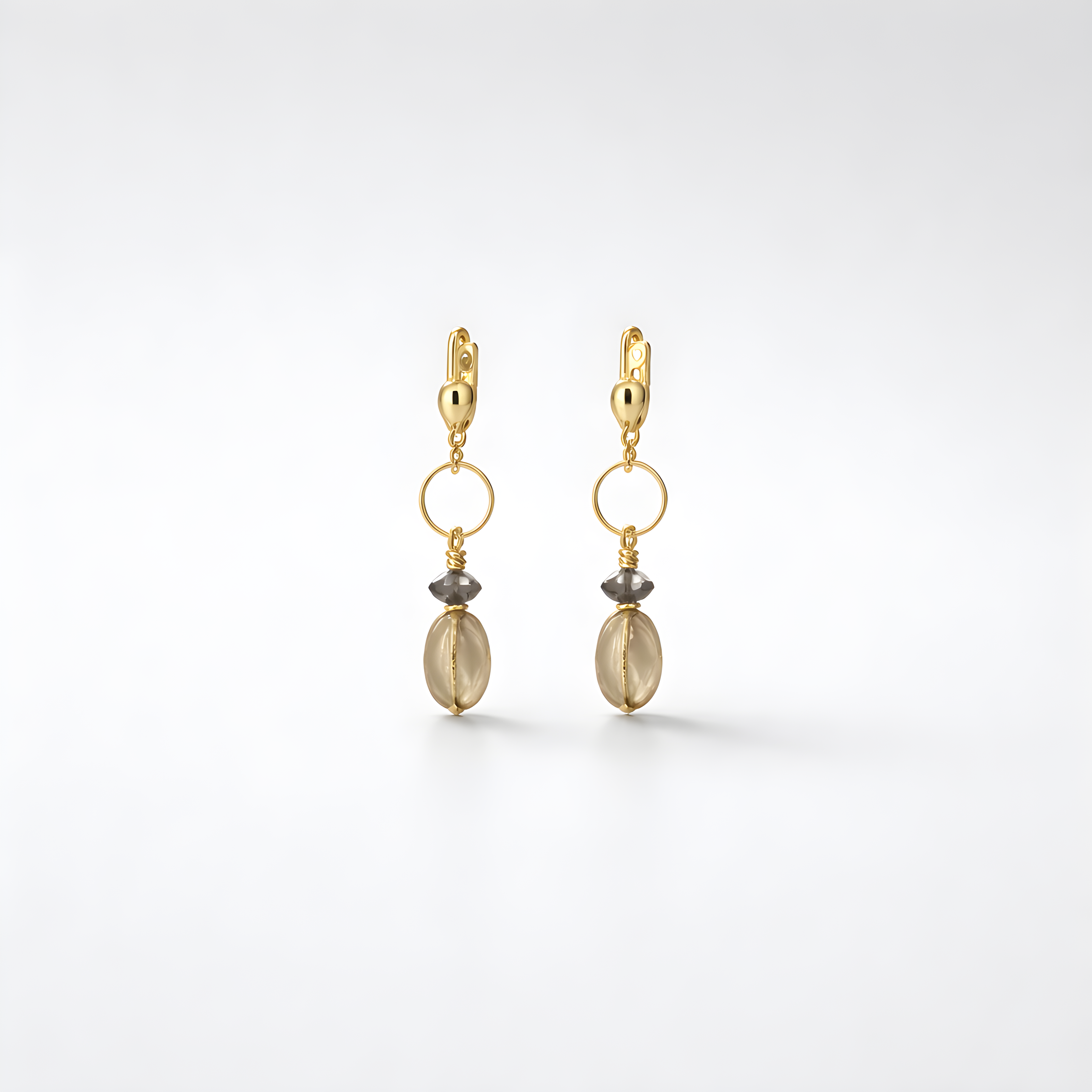 14k gold earrings with topazes