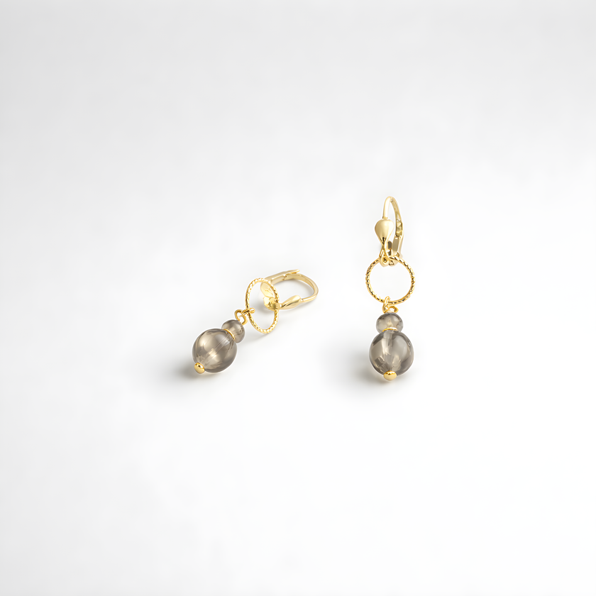 14k gold earrings with topazes