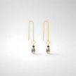 14 carat gold chain earrings with topaz
