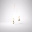 14 carat gold chain earrings with topaz